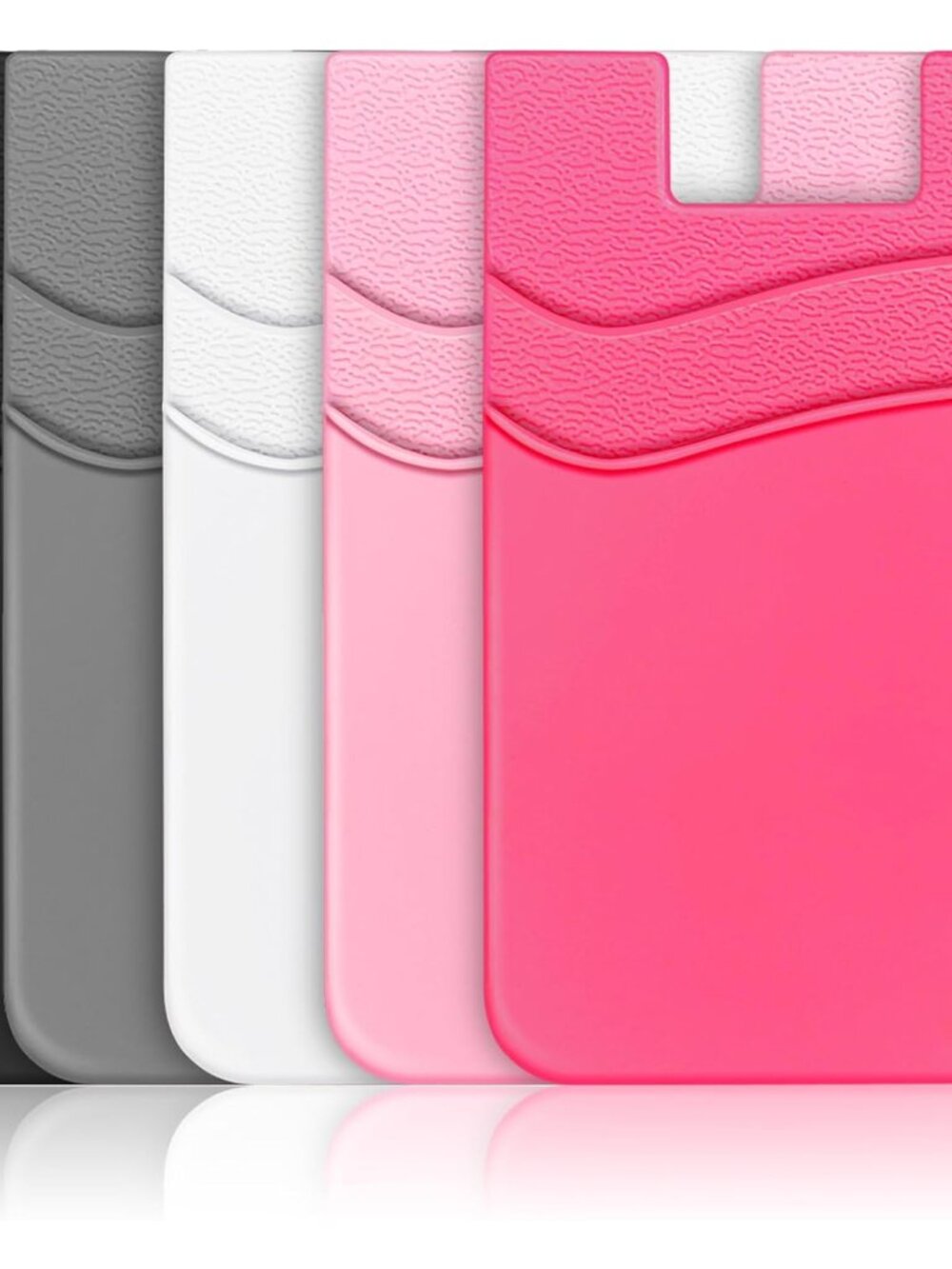 Phone Wallet, Strong Adhesive Silicone Wallet Sleeve Pocket Stick on ID Credit C